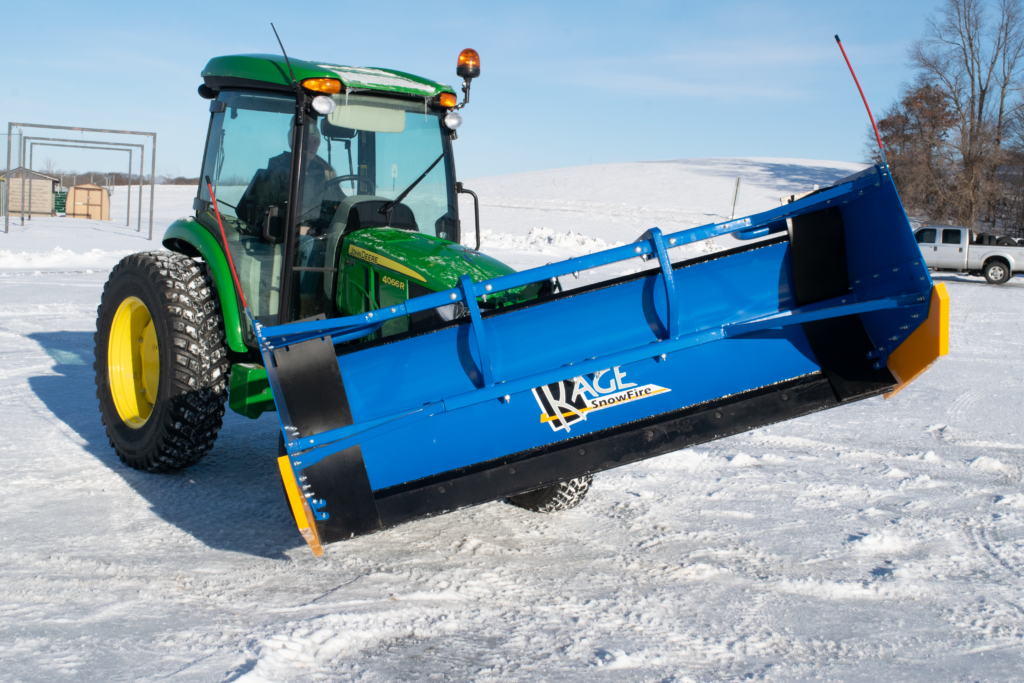 Oscillating tractor snow plow