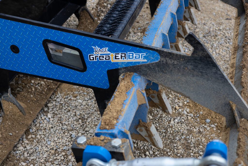 kage greater bar land plane with ripper teeth skid steer attachment depth adjustable teeth