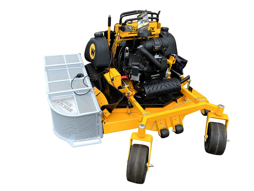 KAGE Lawn Mower Bagger on Wright Stander