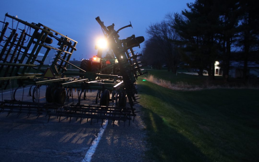 Farm Implement Parked on Road