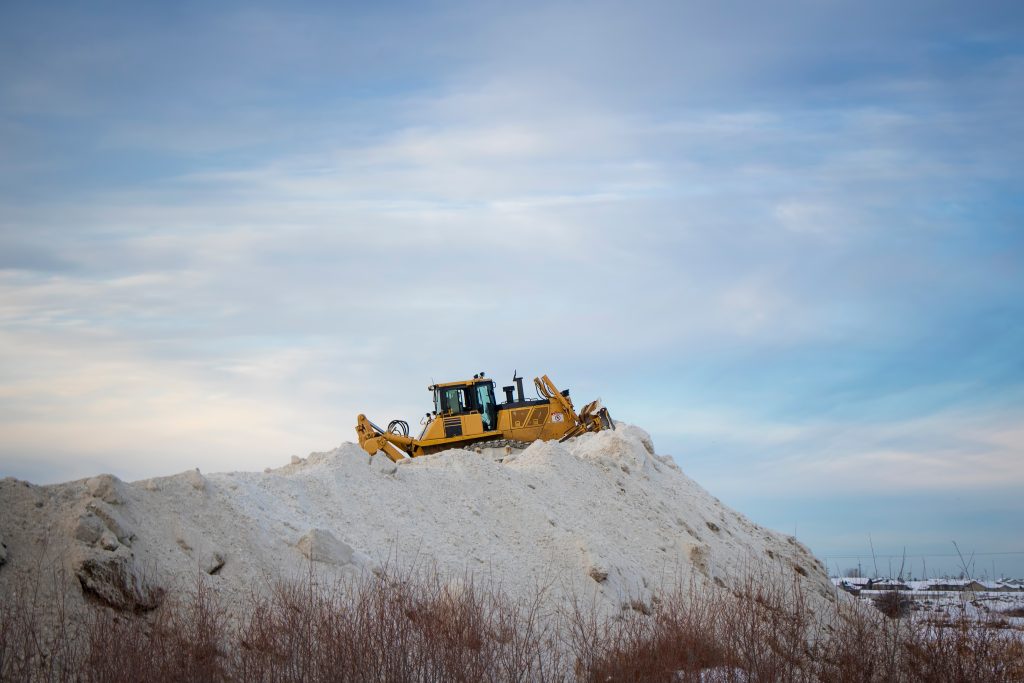 Bulldozer Plowing Snow