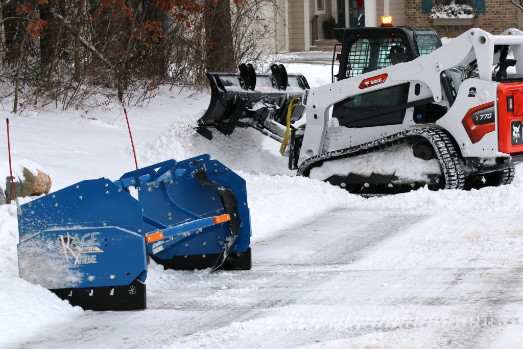 Skid Steer Snow Pusher and Blade System