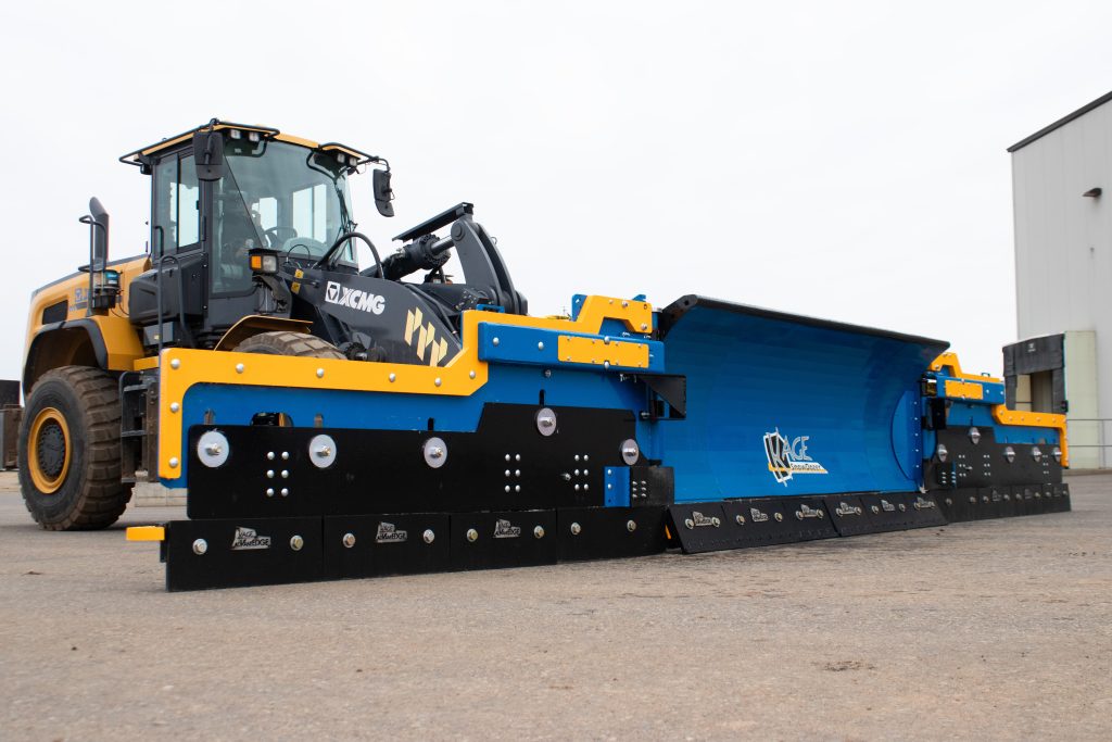 SnowDozer Wing Snow Blade on XCMG Wheel Loader