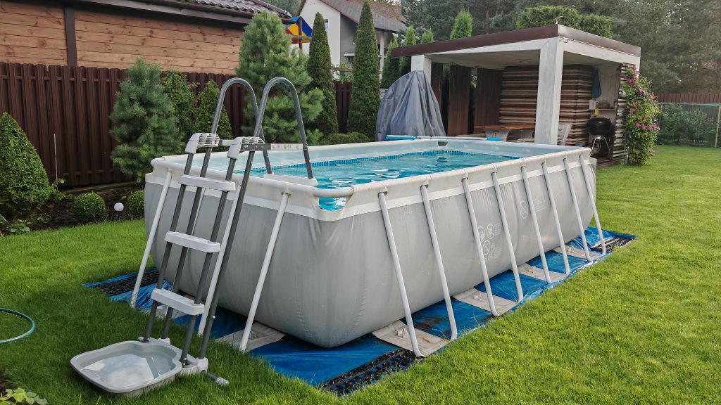 Above Ground Swimming Pool on Grass